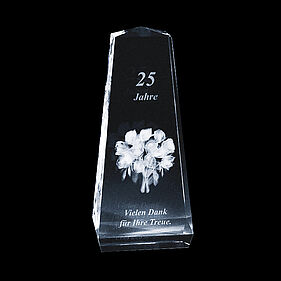 Glas-Trophy 2 Obelisk für Laserinnengravur 2D & 3D 