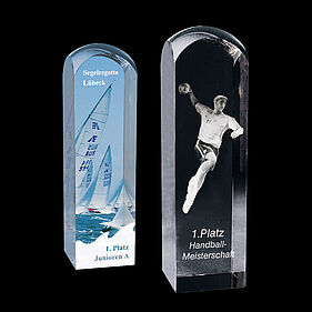 Glas-Trophy 7 abgerundet für Laserinnengravur 2D & 3D und Farbdruck