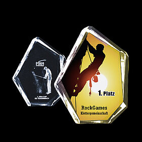 Glas-Trophy 4  für Laserinnengravur 2D & 3D und Farbdruck