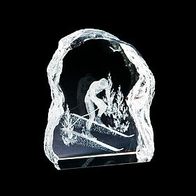 Glas-Trophy Rock  für Laserinnengravur 2D & 3D 