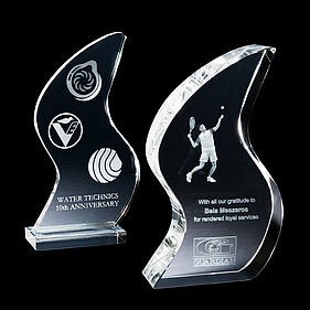 Glas-Trophy 15 + 16 für Laserinnengravur 2D, 3D oder Farbdruck